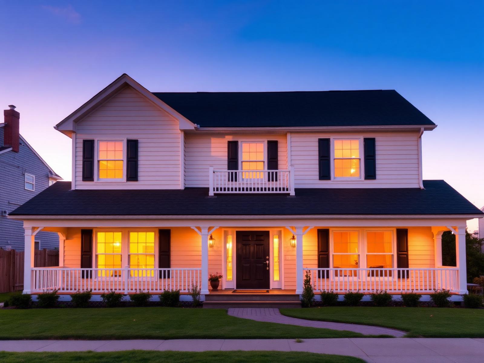 A South Jersey home at dusk